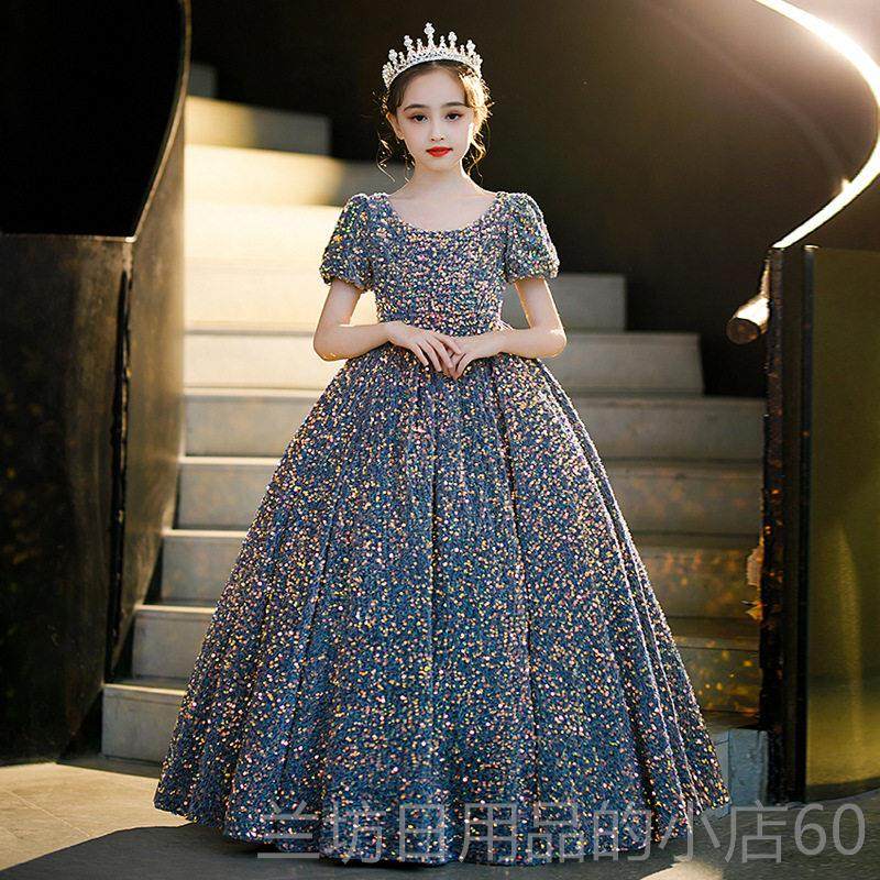 高档儿礼服女童公主裙童高端拖尾主持人晚礼服模特秀走钢琴奏演演,淘宝优惠券,粉丝福利购,淘宝优惠卷