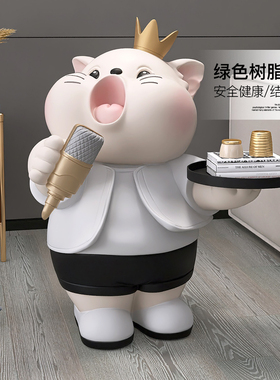 创意猫咪落地摆件客厅沙发家居饰品电视柜旁托盘装饰乔迁新居礼品