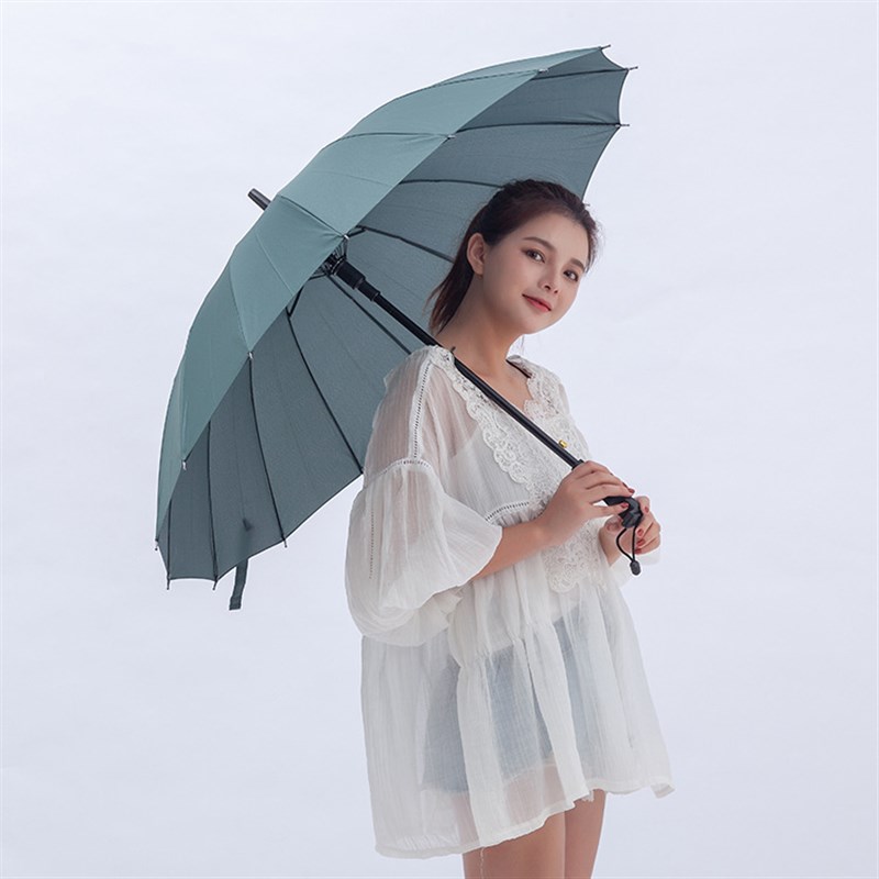 大号雨伞加固伞骨16K创意碰击布彩虹伞长柄直杆自动款雨伞广告伞 - 图2