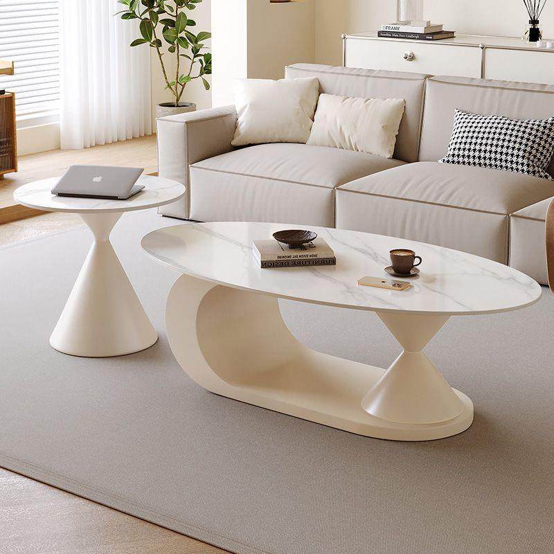 意式极简岩板茶几椭圆形家用客厅小户型设计师新款茶几边几组合,淘宝优惠券,粉丝福利购,淘宝优惠卷