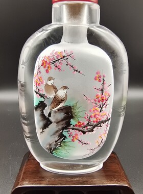 鼻烟壶水晶内画外事商务礼品出国送老外家居摆件水晶特色手工艺