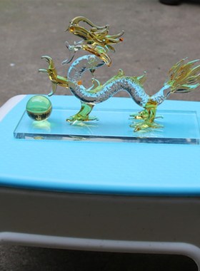 龙摆件白水晶龙商务礼品开业办公工艺品12十二生肖送领导办公室