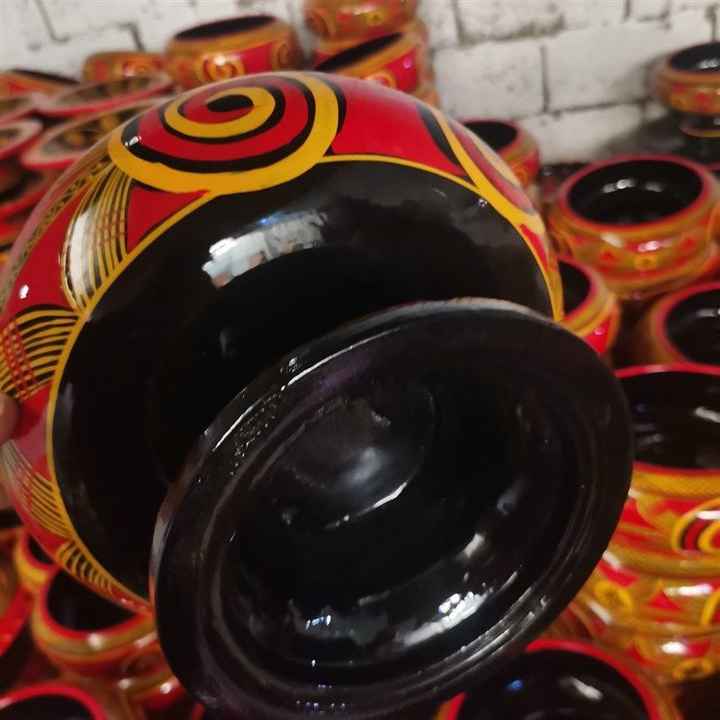 民族风餐具四川凉山彝族民间漆器彩绘手工艺品大木柯汤盆餐厅专用,淘宝优惠券,粉丝福利购,淘宝优惠卷