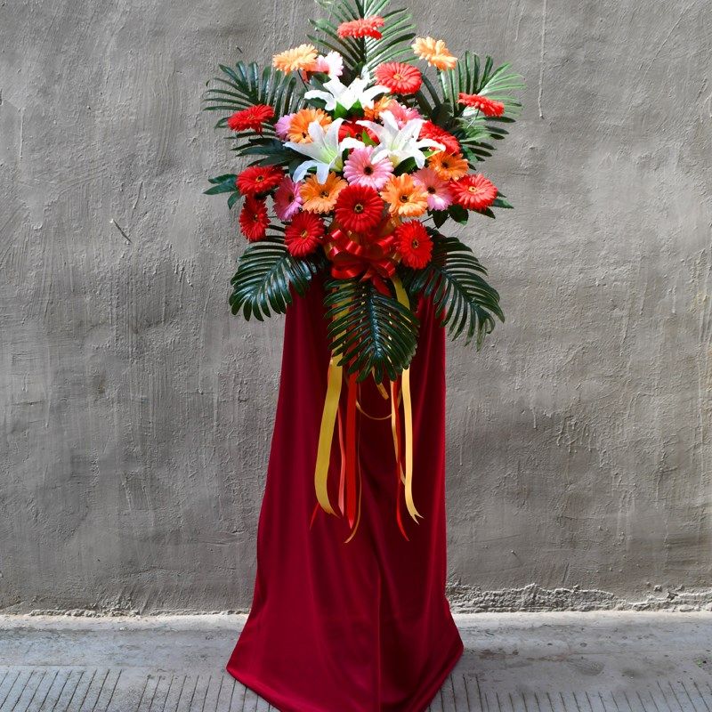 店铺开业花篮假花仿真塑料三脚架摆花门口装饰花乔迁庆典商务用花,淘宝优惠券,粉丝福利购,淘宝优惠卷