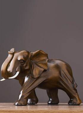 中式大象摆饰一对创意家居客厅酒柜办公室桌面装饰品乔迁开业礼品