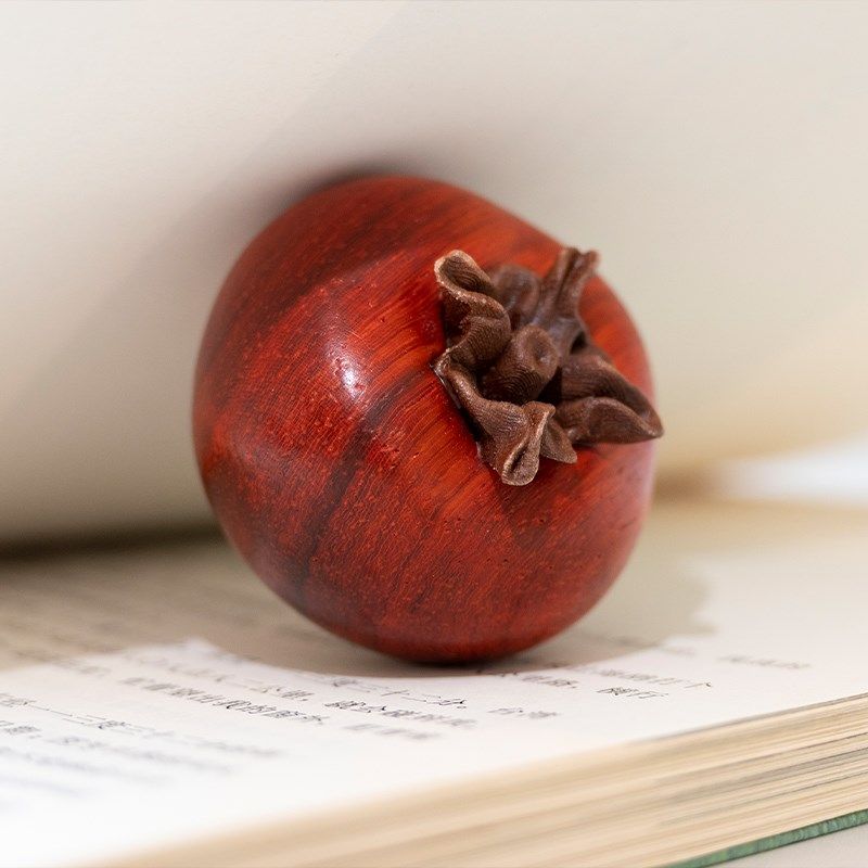 实木柿子摆件送人乔迁挂件创意礼品趣味木雕刻手把件文玩饰品47mm,淘宝优惠券,粉丝福利购,淘宝优惠卷