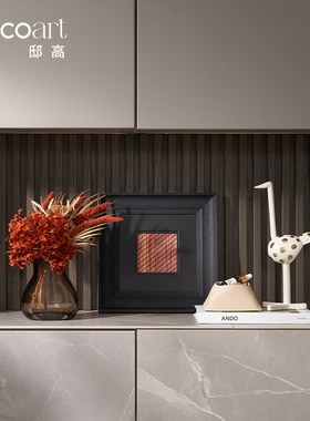 邸高家居 现代简约样板间入会玄关装饰画 客厅沙发边几托盘鹤摆件