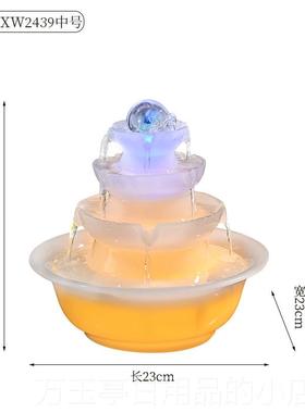 高档桌八摆方来财风水室轮流水摆件循环水生财办公茶凤水件招时来