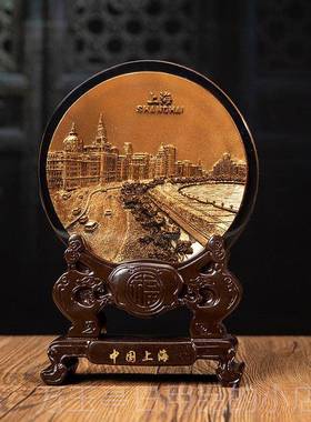 高档中国风品水晶浮雕礼工品办公室书房装饰品摆件送商务艺出国老