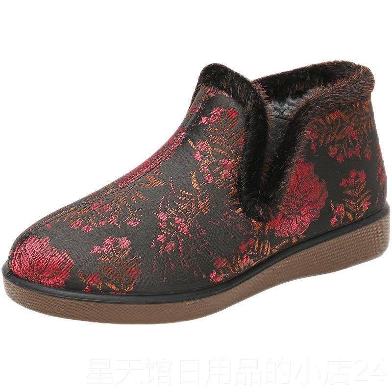 正品老北京布鞋女棉鞋老冬季中年加绒保暖奶奶鞋平跟防人人滑老女,淘宝优惠券,粉丝福利购,淘宝优惠卷