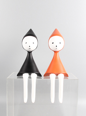 抽象彩绘人物卡通猫小孩吹泡泡雕塑摆件家居样板间儿童房创意饰品