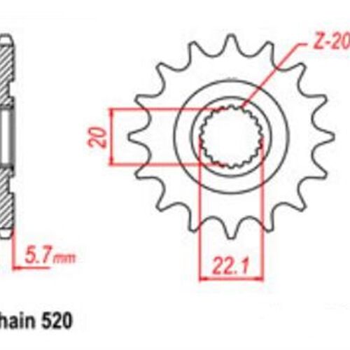摩托链盘GASGAS EC250 EC300 EC450 小链轮牙盘小齿520链条 - 图1