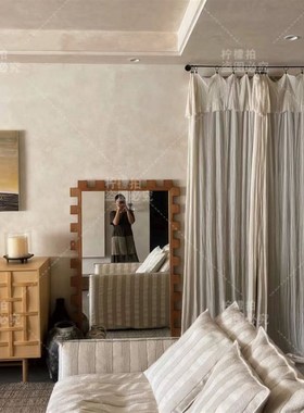 云朵窗帘褶皱布帘奶油风简约家居装饰布置氛围感客厅卧室隔断纱帘