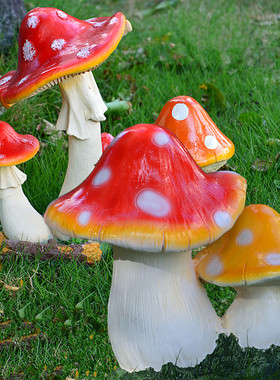 仿真蘑菇摆件田园风格花园别墅摆设庭院园林装饰工艺场景小品甩卖