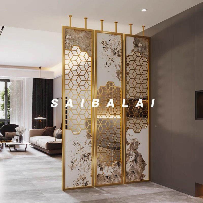 屏风玄关设计隔店断花入户酒屏格风设计隔厅断客新中式不锈钢屏风,淘宝优惠券,粉丝福利购,淘宝优惠卷