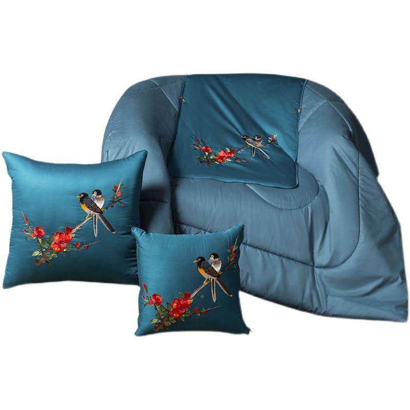 ?刺绣抱枕被子两用车内折叠纯棉中F767JTTJ式多办能室午睡二合功,淘宝优惠券,粉丝福利购,淘宝优惠卷