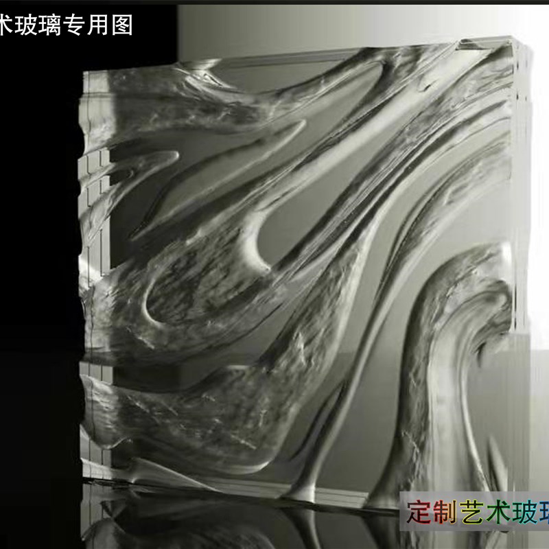 定制钢化雕刻夹胶玻璃 夹丝玻璃 烤漆玻璃 玄关隔断客厅 入户安装 - 图0