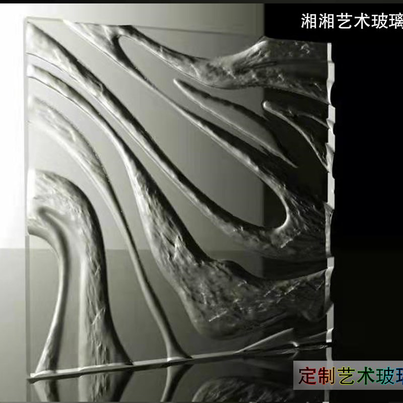 定制钢化雕刻夹胶玻璃 夹丝玻璃 烤漆玻璃 玄关隔断客厅 入户安装 - 图2