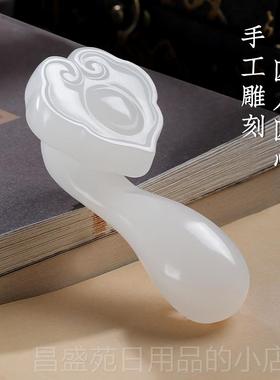 高档平安如意手把书房客厅家摆居送桌面件件装饰天然玉石领导同事