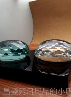 高档龟背球水晶玻璃摆件家居客房厅装饰品公室办饰桌面摆品样板软