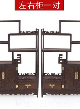 正品鸡翅木客博古架实木中式多宝阁件摆架创意家居装饰开厅摆件业