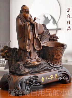 高档中式笔老筒桌中国风办公室季面摆件桌上摆设毕业送师礼品工艺