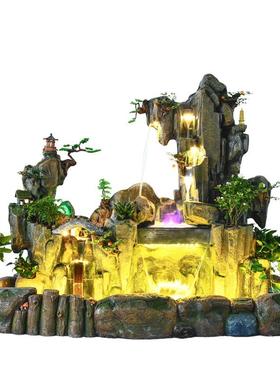 大型假山流水风喷泉落地水高轮鱼池庭tb-57781院摆台件阳客厅花园