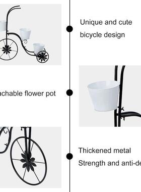 金属自创行PF-HJ082物车花架意三轮花盆户车外花园庭院花卉植支架