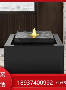 简约大型装饰品流水摆件水景酒店会所大厅现代客厅庭院不锈钢喷泉