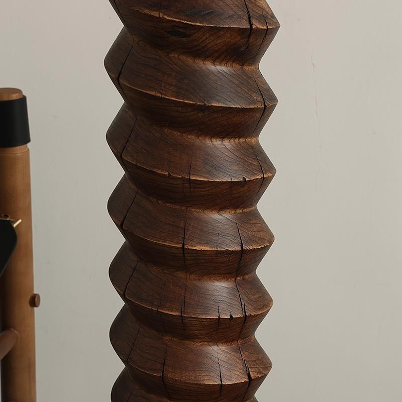 形上螺旋木底座查尔斯法式雕塑台柱子落地做旧侘寂艺术装饰柱摆件,淘宝优惠券,粉丝福利购,淘宝优惠卷