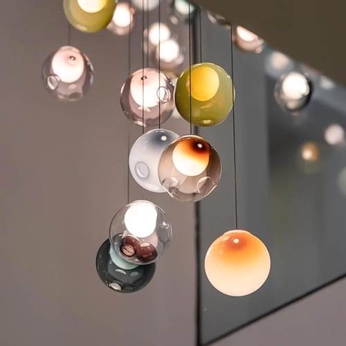 Bocci2旋转复式楼梯简灯玻璃客厅餐厅长别墅挑空8Lof吊t91927设计 - 图0