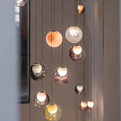 Bocci2旋转复式楼梯简灯玻璃客厅餐厅长别墅挑空8Lof吊t91927设计 - 图1