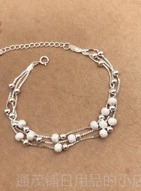 正品999银手錬女纯is小众设计2022年新款手镯女生生日物冷淡n风礼