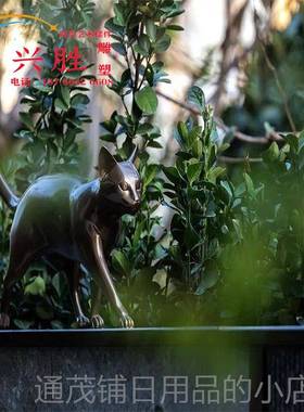 正品户外不钢抽象猫别咪雕塑现家居办公室锈墅小区创意摆件代软装