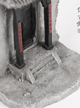 高档创意报山西特色门楼面建筑模造型中式古典桌装饰品摆件微观景