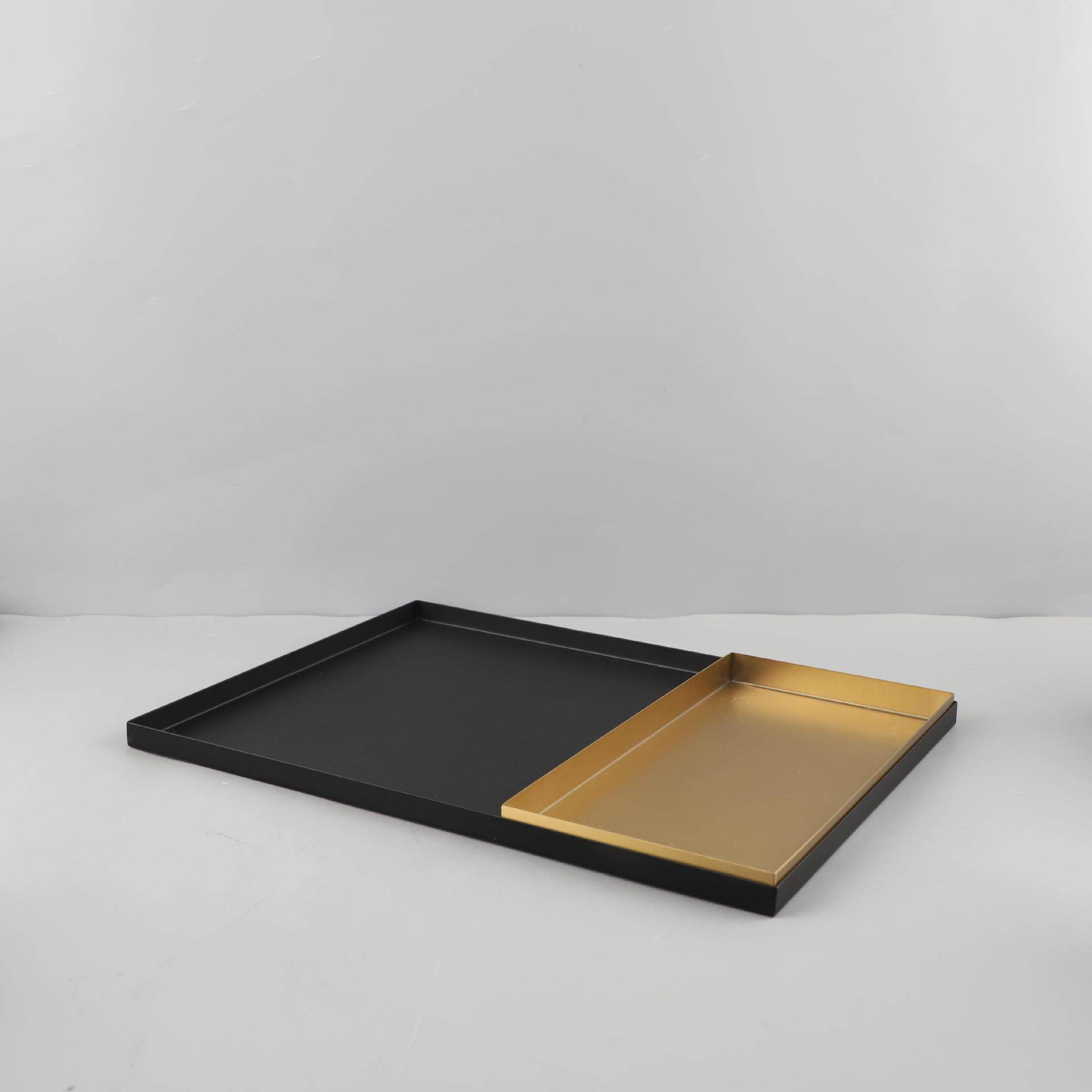 New Chinese style creative metal tray for guest dining 039 factory hall model room table study hall soft decoration ornaments