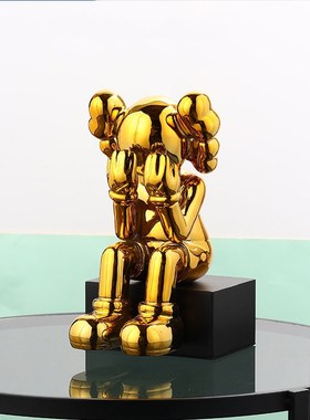 暴力熊KAWS雕塑摆件酒店样板间客厅电视柜旁落地卡通公仔软装饰品