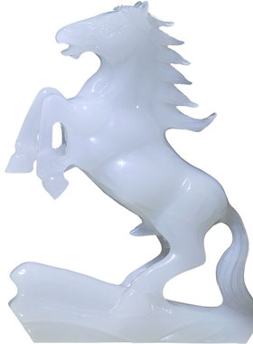 天然玉石马到功成摆件办公室商务开业送礼家居客厅玄关装饰工艺品