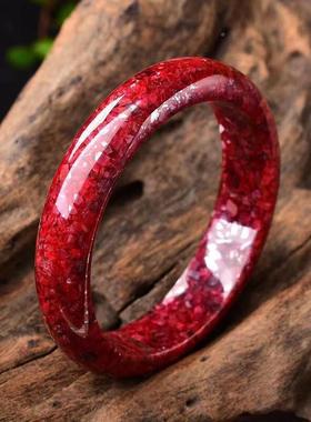 高含量然朱收藏级70987077原矿晶体砂全天砂透光古贵复妃镯子