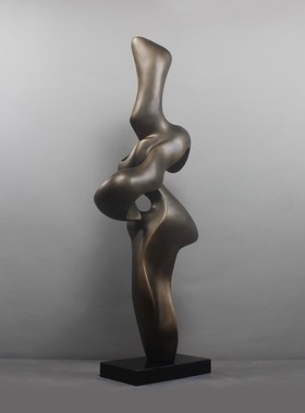 雕塑摆饰抽象艺术摆设现代软装饰品玻璃钢家居售楼处客厅摆件落地