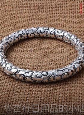 正品银纯手环999纯手工男士全图案美猴王金情手环侣定海神银针