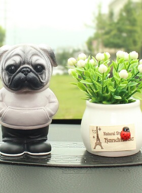 创意巴哥小摆件动物狗猫咪考拉公仔汽车车内饰品轻质不怕摔小礼品