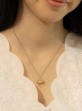 正品由子野丨动物系列蓝宝猫咪项炼丨女纯银石锁炼骨小众高级原创