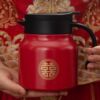 Wedding tea cup, newlywed household Chinese-style ceramic tea set, wedding dowry, high-end national style wedding box, pair of cups