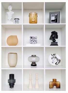 样板间书柜简约家居饰品相架陶瓷玻璃工艺品创意软装摆件ZH3147