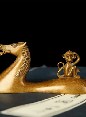 宇达青铜汽车摆件马上封侯摆件铜马摆件工艺品