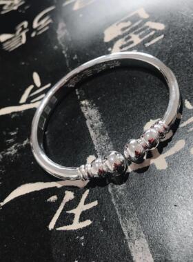 高档999银女银手纯镯纯银工匠手工定禄制一体蒜聚财(福)葫头芦头