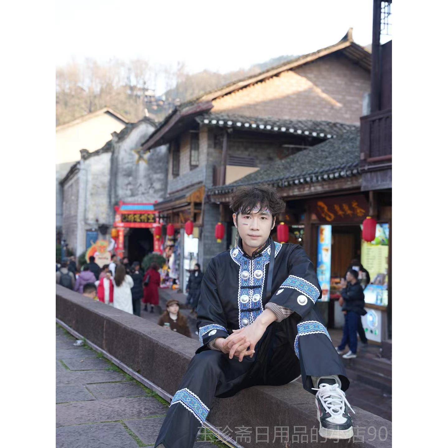 正品族数苗族贵州西舞台服装土家族舞蹈服装湘少民族表演苗服装 - 图1