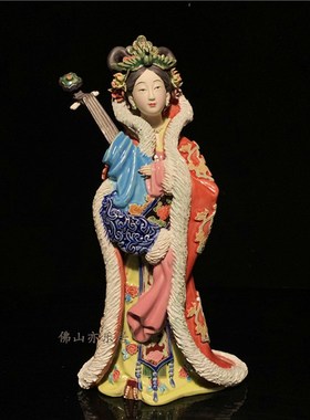 石湾公仔陶瓷四大美人仕女摆件林伟东大师特色客厅玄关电视柜装饰