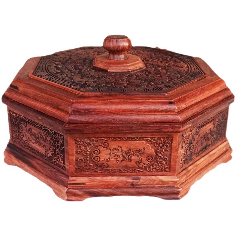 小叶紫檀果盒家用客厅茶几复古装饰红木糖果盒带盖干果盒木质中式,淘宝优惠券,粉丝福利购,淘宝优惠卷